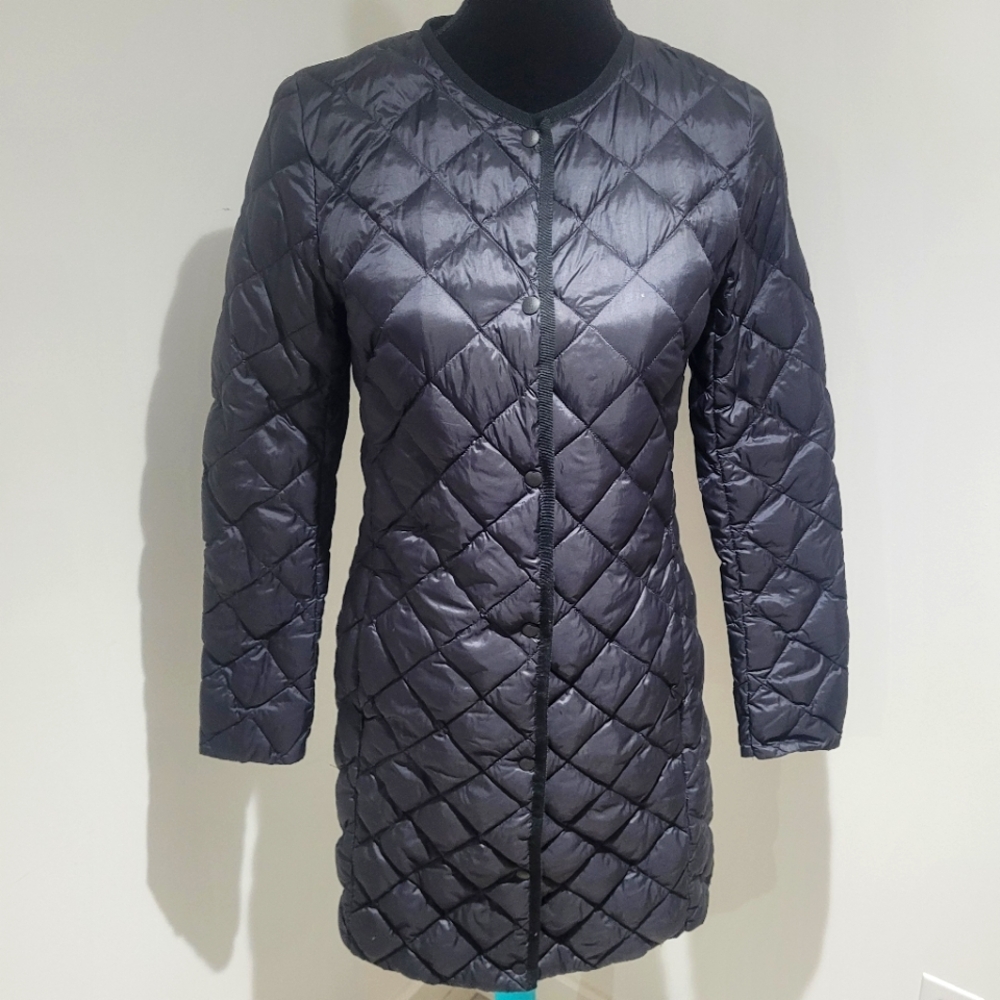Uniqlo Womens Quilted Long Puffer Coat in Dark Navy